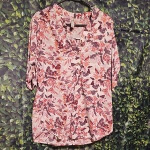 PerSeption Concept Floral Blouse‎ - Pink and Red